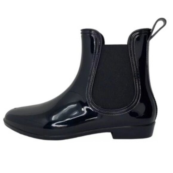 St. John’s Bay Ankle Boots Pull on Glossy Black Rain Boot Size 11 - Picture 2 of 6